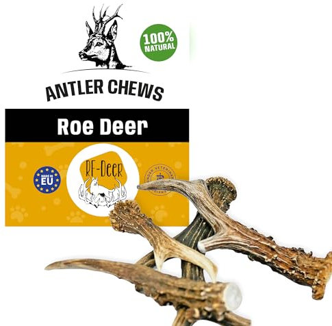 RF-Deer Ziegengeweih Natürlicher Geweih-Kausnack für Hunde Größe L - 1 Stück - Gesunder Kauspielzeug, Kauknochen für Genuss und Zahnpflege, Erhältlich in verschiedenen Varianten
