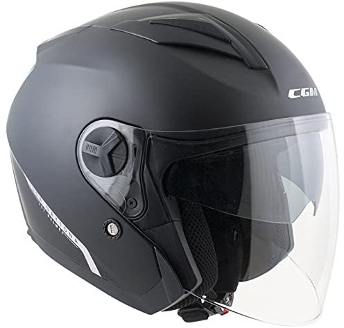 CGM Casco jet, 130A DAYTONA MONO, Nero opaco, XS (53-54cm)