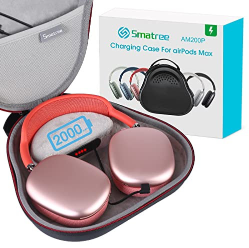 Smatree Ladestation für Airpods Max, 2000 mAh Akku-Ladekoffer Airpods Max Case, Airpods Max Ladestation, Airpods Max Travel Charging Portable Bag (Nicht Passend für Airpods Max 2024)
