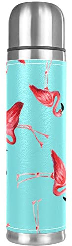 Flamingoes Thermos - Botella de agua aislada al vacío compacta de acero inoxidable para café, taza de viaje, 17 onzas