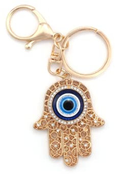 RUITASA Evil Eye Silber Hamsa Schlüsselanhänger Hand Fatima Schutz Charm Schlüsselanhänger Glück Schlüsselanhänger Auto Schlüsselanhänger mit Schlüsselring - Amulett