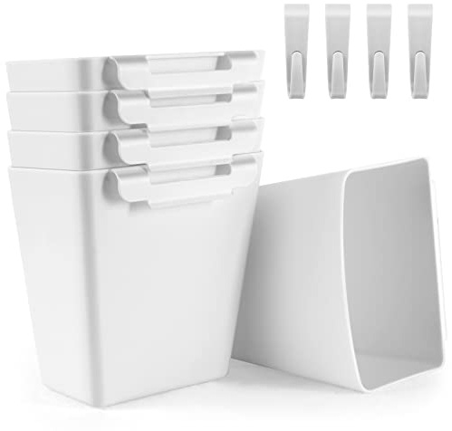 LEZIOA Getränkehalter zum Aufhängen, Mehrzweck-Rollwagen, Zubehör für Kunsthandwerk, platzsparender Hängekorb, Stiftehalter, Make-up-Organizer, 5 Stück (weiß)