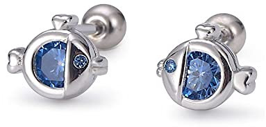 Petites Boucles d'Oreilles à Tige En Argent Sterling S925 Avec Zircone Cubique Bleue à Visser Pour Cartilage, Tragus, Boule De 3 Mm, Bijoux De Corps, Cadeau Pour Femmes, Filles, Filles, 20 g