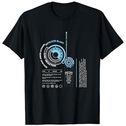 Marvel Avengers Iron Man Armor ARC Reactor Data Readout T-Shirt