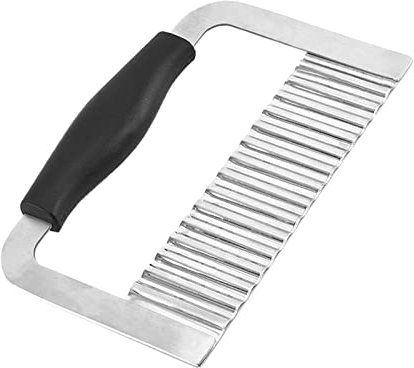 Stainless Steel Potato Crinkle Cutter Vegetable Wavy Blade Cutter Crinkle Cut Slicer for Chips French Fries Vegetables Fruits