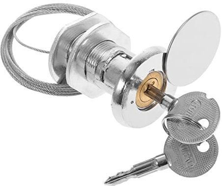 VILLFUL Garage Door Keyed Lock Set Emergency Release Lock for Garage Door Brushed Steel Wire Lock Universal Fit Easy Install Random Color