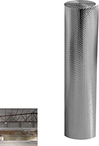Aufun 1x10m Aluminisierte Isolierfolie Dämmfolie Doppelte Alu-Luftpolsterfolie Dachisolierung, Heizkörper Reflexionsfolie Isolierungsfolie Wärmehaltung (10㎡)