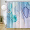 Uiiooazy Duschvorhang Marmor Blau, Duschvorhang Türkis Gold Abstrakt Lila Violett Duschvorhäng Anti Schimmel Wasserdicht Polyester Stoff Waschbar Bad Vorhang mit 12 Haken für Badezimmer 200Bx180Hcm