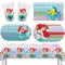 Newtic 51PCS Decoration Anniversaire Sirene, Ariel Anniversaire Fête vaisselle, Deco Anniversaire ariel la petite sirene, Avec Assiettes, Serviettes, Tasses, Nappe pour Anniversaires à Sirène Thème