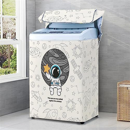 Odot Impresión Funda Lavadora de Carga Superior Funda, Lavadora Exterior Impermeable con Cremallera para Lavadora y Secadora de Carga Superior (L Capacidad 6.8-8kg,Planeta)