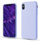 CALOOP Liquid Silicone Case Designed for iPhone Xs Max Case 6.5 inch, Full Body Protective Covered Silky-Soft Anti-Scratch Gel Rubber Slim Shockproof Cover with Microfiber Lining, Light Purple