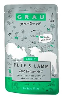 Grau – das Original – Nassfutter für Katzen - Pute & Lamm (Pouchbeutel), 1er Pack (1 x 125 g)