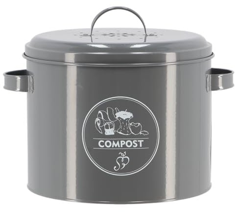 Grey Metal Vegetable Storage, Grey Metal Composter Vintage Style (Composter)