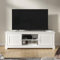 Galano Milan Wide TV Unit, Entertainment Centre for up to 65 TV, 150cm TV Unit with 2 Doors, TV Stand Cabinet for Living Room, Large Storage (Pearl White Oak)