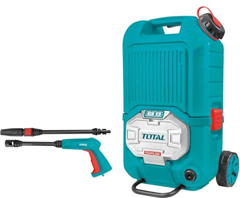 TOTAL - Hidrolimpiadora de Alta Presión a Batería TPWLI4006, 40V, 80 Bar, Volumen de 4 l/min, 3 Velocidades, Con Accesorios y Manguera, No incluye baterías ni cargador