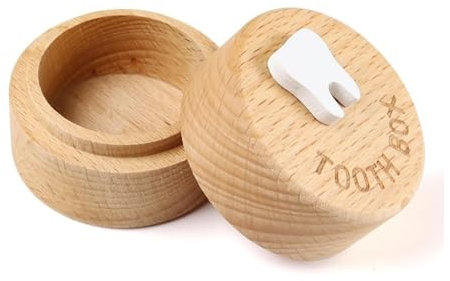 Fenglin-joy Caja De Dientes,Cajas de Hada de Los Dientes Caja para Dientes de Leche 3D Caja de Almacenamiento de Dientes Caja de Madera para Guardar Dientes para niños y niñas