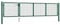 Gecheer Gartentor Gartentür Zauntor Hoftor Gartenpforte Gartenzaun Tür Set Mit Schloss und 3 Schlüsseln geliefer,Maschendraht Zaun 350 x 125 cm (B x H),Panelhöhe: 75 cm Stahl Grün