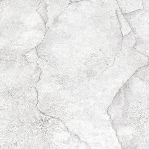 Concrete Stone Light Grey Wallpaper - Modern Contemporary Realistic Stylish Textured - Paste The Wall Vinyl