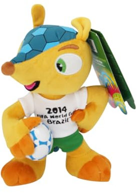 Promo-Dis Fuleco - 20 cm - Balle sous le bras - Mascotte en peluche de la Coupe du monde de football 2014 au Brésil