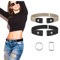 【2 Stück】Gürtel Ohne Schnalle, Langlebig Elastischer Gürtel, Justierbar Schnallenfreier Gürtel, Stretch Gürtel für Jeans Hosen Kleid, Einstellbarer Unsichtbarer Gürtel für Damen (2 Stück Set H, S-M)