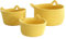 Blausky 1 Stück Baumwollseil-Aufbewahrungskorb,Korb Aufbewahrung,Körbe Geflochten mit Katzenohren,Tapelbare Multifunktionelle Organizer Körbe,Wickeltisch Organizer,für Kinderzimmer Bad,Gelb,M 21x12cm