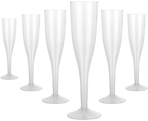 VIDETOL 90 Pièces Flute Champagne Plastique, 190 ml Coupe Champagne Plastique, Flûtes à Champagne Réutilisables pour Mariages, Anniversaires, Fête
