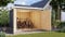 CHILLROI® Karibu Fahrradgarage aus nordischer Fichte für 4 Fahrräder – Wetterfest, 4,6 m² Grundfläche, in Natur oder terragrau optional mit Solaranlage (terragrau mit Solaranlage)