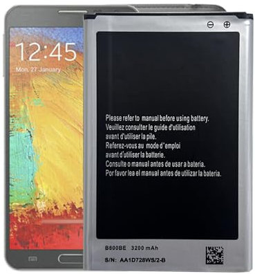 MUKUZI AKKU Compatible with Galaxy Note 3 GT-N9000 GT-N9005 GT-N 9006 GT-N9009 Handy Smartphone Telefon (Replacement for B800BE EB-B800BE)