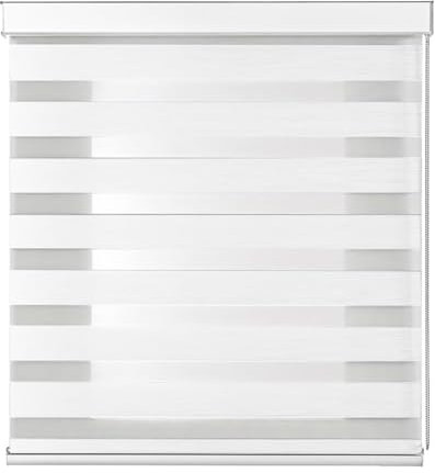 Tenda a Rullo NIGHT AND DAY Doppio Strato Giorno e Notte Premium Con Cassonetto Bianco E Catenella In Alluminio Tenda Per Finestra o Porta Protezione Solare Varie Misure E Colori (Bianco001, 210x300)