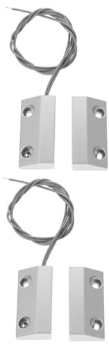 STOBOK 2sets Wired Alarms Door Sensor Alarm Window Magnetic Door Detector Zinc Alloy