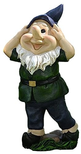 Abaodam 1 Pz Ornamenti per nani elfo Arredamento da giardino figure di gnomi fata figurine di ornamento da prato gnome Paesaggio ornamento in resina Figurine in miniatura Verde