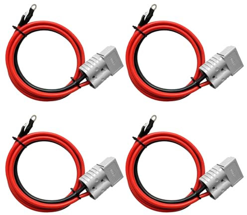 Gabelstapler Ladegerät Anschluss, 4 Stück Batterieanschluss 50A 600V Stecker, Anderson Steckerkabel Mit O-Ring-Batterieanschlusskabel 10AWG 30cm Kabel Ladestecker Für Boote Wohnwagen Solaranlagen