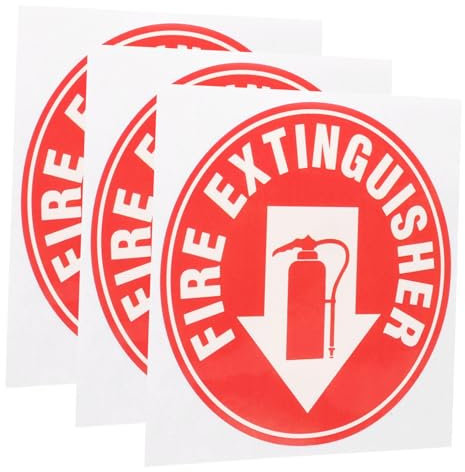 OSOLADY 3pièces Autocollant Extincteur Rond Panneau Adhésif Sticker Décalque Controle Verif