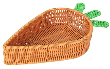 MERIGLARE Rattan Woven Basket Easter Food Holder Snack Bread Serving Tray Fruit Bowl