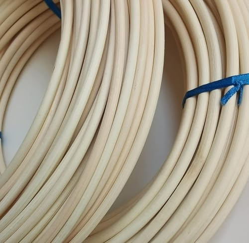 Natürlicher Peddigrohr 6 mm, 250 g – Rund, Rohrsteg Rattankern, Peddigrohr Flechtmaterial, Korbflechten, Rattan, Weidenruten zum flechten Wiener Geflecht Einfassleiste für Stuhl, Möbel - ca. 17 m