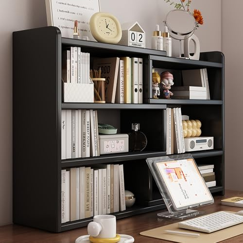 HARELA Tisch-Bücherregal Verstellbares Schreibtisch-Organizer-Regal, Ausziehbares Schreibtisch-Bücherregal, Mehrzweckregale für Wohnkultur und Büro(60-120cm/23.6-47.2in)