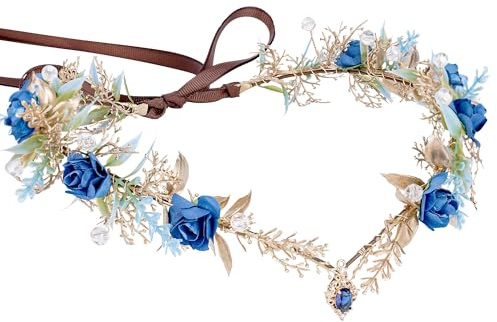 MOSTORY Elfen Krone Blumenkranz Haare für Faschingskostüme Karneval Renaissance Fest, Waldkopfband Frauen für Feenkostüm Elfen Cosplay