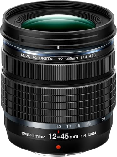 OM SYSTEM M.Zuiko Digital ED 12-45mm F4.0 PRO Objektiv, Zoom, MFT | Ultra-kompakter Standard-Zoom für Olympus OM-D & Pen sowie Panasonic G, wetterfest IPX1, hohe Auflösung, Leichtgewicht 254g