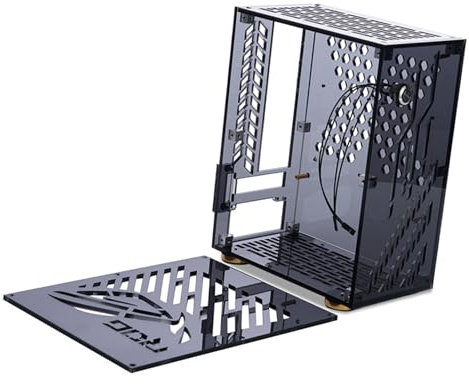 Akozon Akozon Custodia Compatta per Computer Mini-ITX con Design Compatto, Pannello Laterale di Facile Accesso e Raffreddamento Migliorato per Alimentatore FLEX e Schede Madri ITX (BLACK)