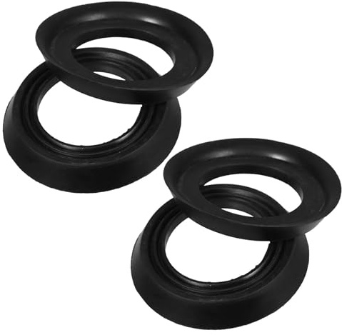 OSOLADY 4pcs Rubber Urinal Drain Flange Gasket Seal Rings for Urinal Outlet with Efficient Drainage and Easy Installation, Suitable for Home and Commercial Bathroom Use, Black