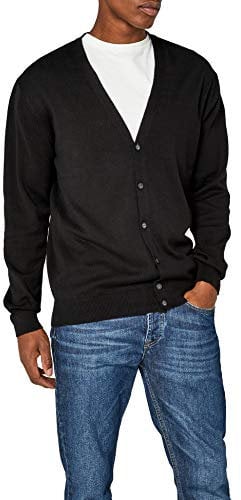 Henbury Mens V Lightweight Cardigan Black XX-Large