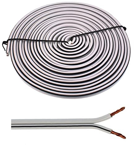 5m Cavi per altoparlanti 2x 4mm² Bianco Cavo audio Cavo box