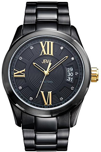 JBW Luxury Men's Bond J6311E Diamond Wrist Watch with Stainless Steel Link Bracelet