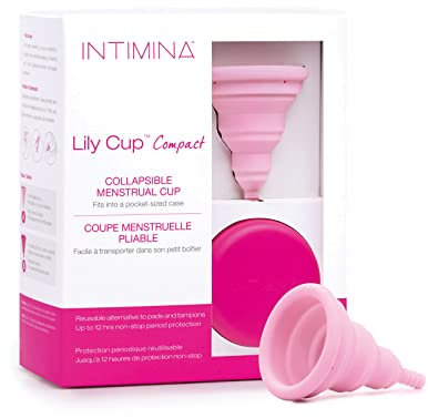 Intimina Lily Cup Compact misura Size A - Piccola Coppetta Mestruale Morbida con Design Compatto Flat-fold, Coppa Mestruale Compatta, Coppette Mestruali