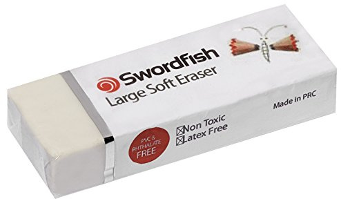 Swordfish ‘Large Soft’ Eraser [Pack of 20] PVC and Phthalate Free Eraser [40277]