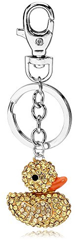 Liavy's Classic Duck Charm Fashionable Keychain - Sparkling Crystal - Unique Gift and Souvenir