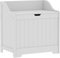 Bath Vida Priano Bathroom Laundry Cabinet Storage Cupboard Chest Bin Wooden Basket Unit, White
