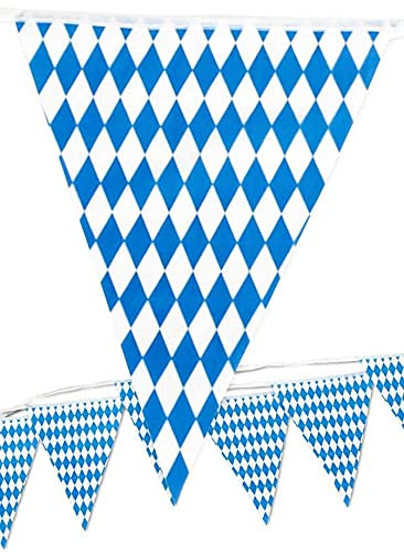 Wimpelgirlande, Deko für bayerischen Abend und Bierfest, Länge 20 Meter
