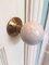 Stunning Pair of Large Marble Contemporary/Retro Round White & Grey in Colour, Antique Bronze Base Plate Mortice Door Knobs/Handles MDK-04-AB