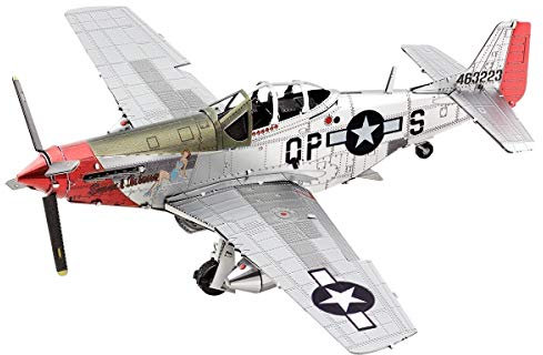 Metal Earth Fascinations MMS180 502501 - P-51D Mustang Sweet Arlene, lasergeschnittener 3D-Konstruktionsbausatz, Modellbausatz, Metall Puzzle, 3D Metall Modell, 2 Metallplatinen, ab 14 Jahren